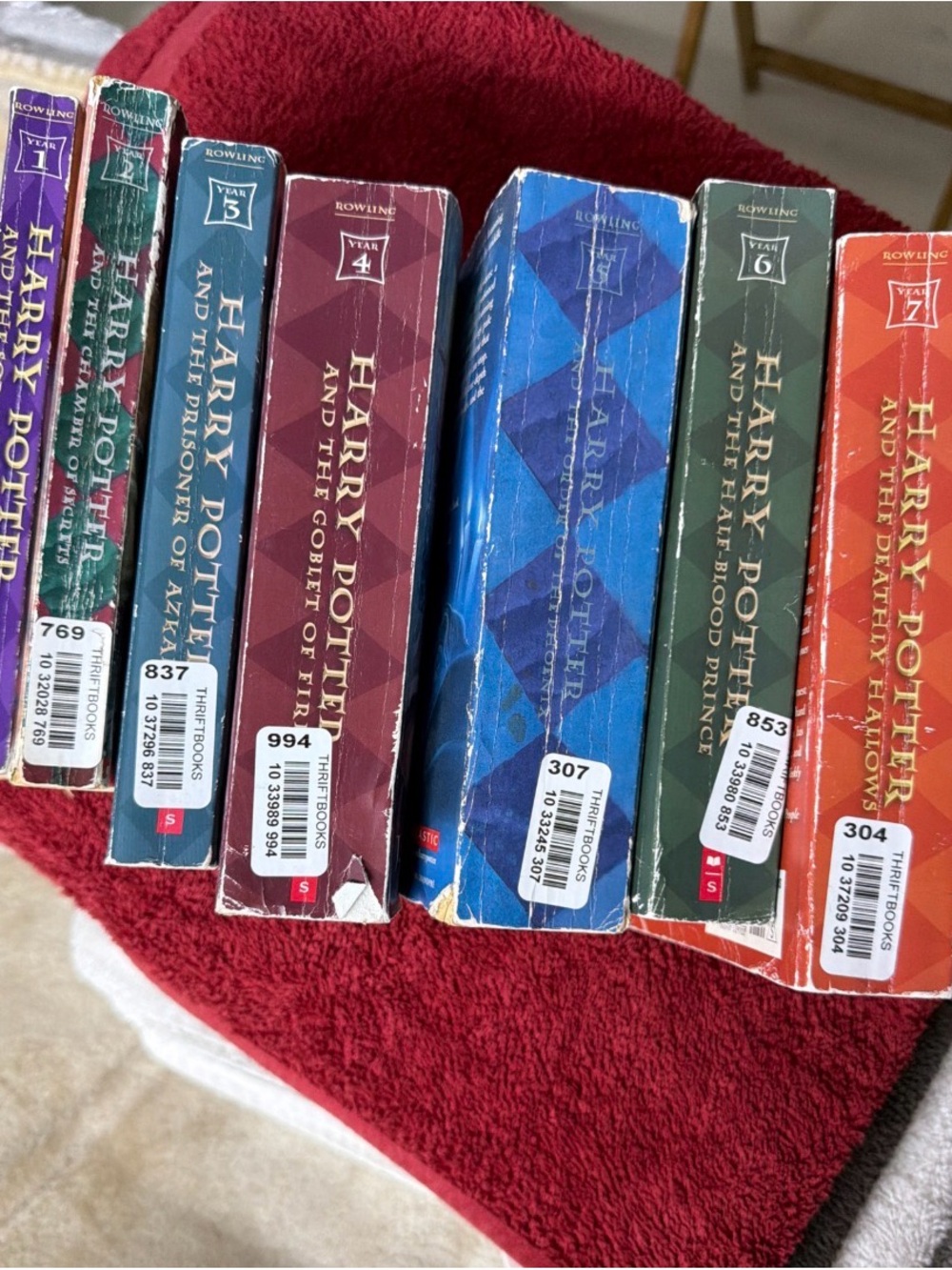 Harry Potter Paperback Set - Multi Color 1-7 books only used . One owner .